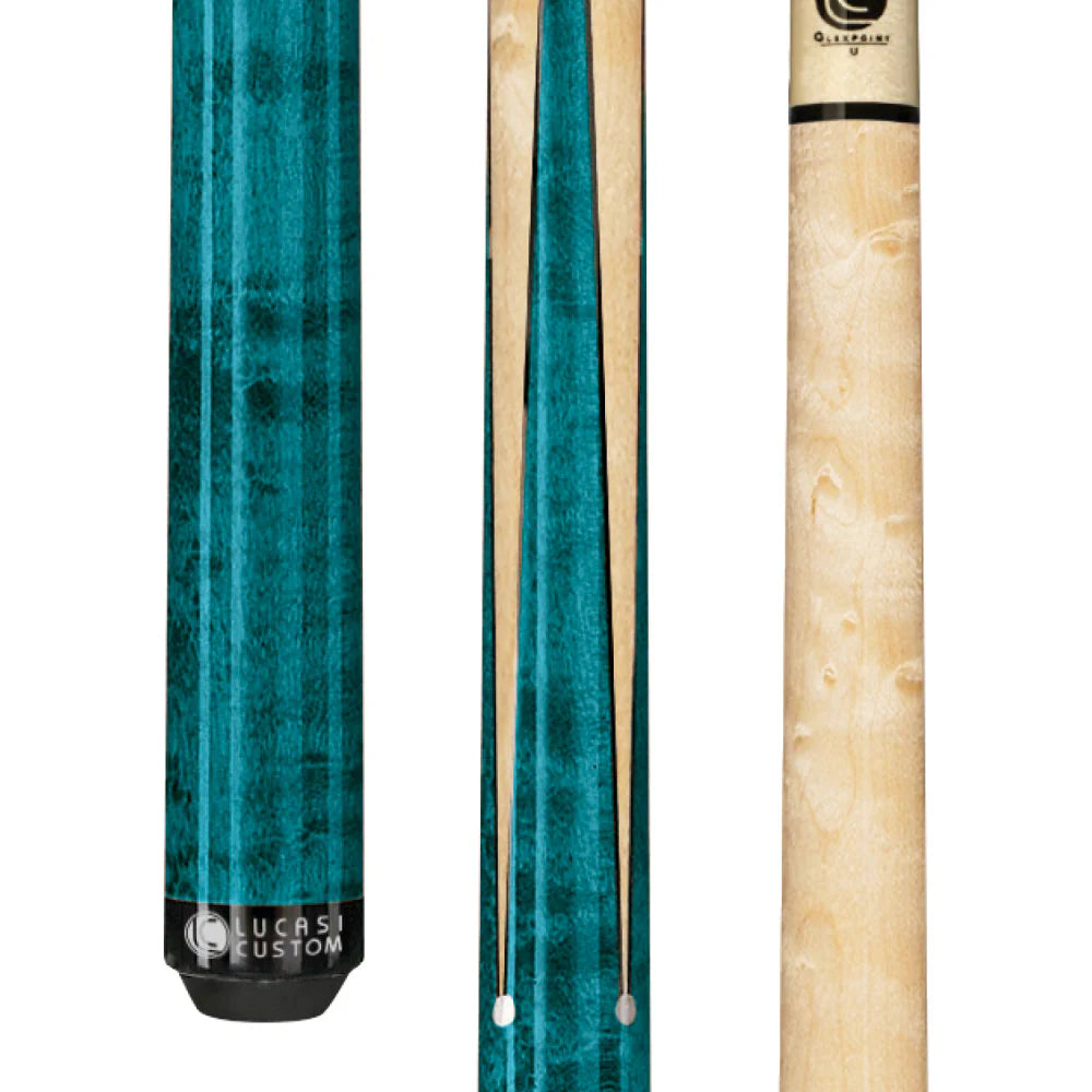 Lucasi Custom Teal Maple Sneaky Pete Wrapless Cue