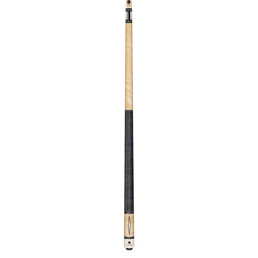 Lucasi Custom Natural Diamond Series Cue With Black/White Linen Wrap