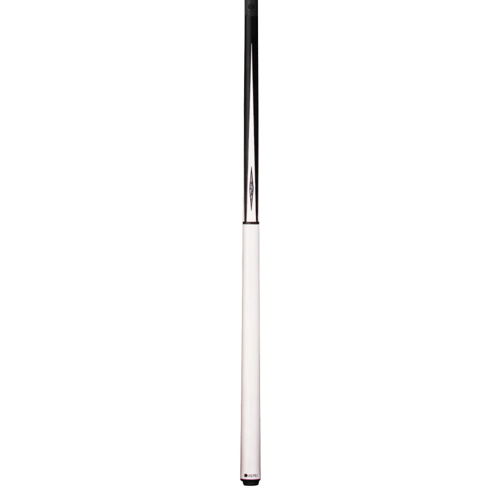 Lucasi Pinnacle Matte White/Black Cue With Carbon Fiber Tech Shaft