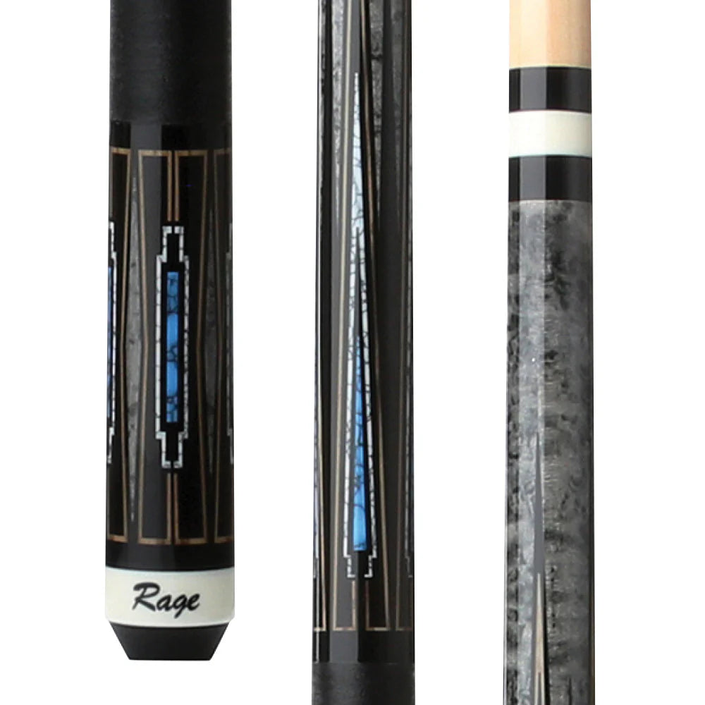 Rage Blue Deco Cue with Black Nylon Wrap