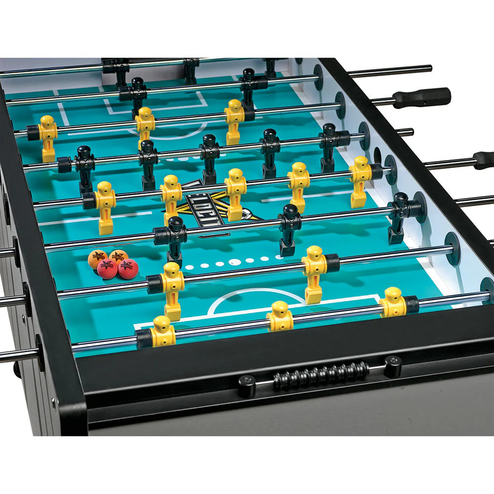 Velocity by American Heritage 3-Goalie Foosball Table Silver