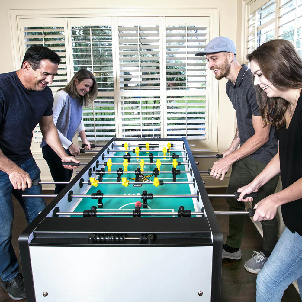 Velocity by American Heritage 3-Goalie Foosball Table Silver