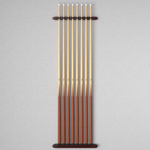 Fat Cat 52-0103 Mahogany 8 Cue 2-Piece Wall Cue Rack